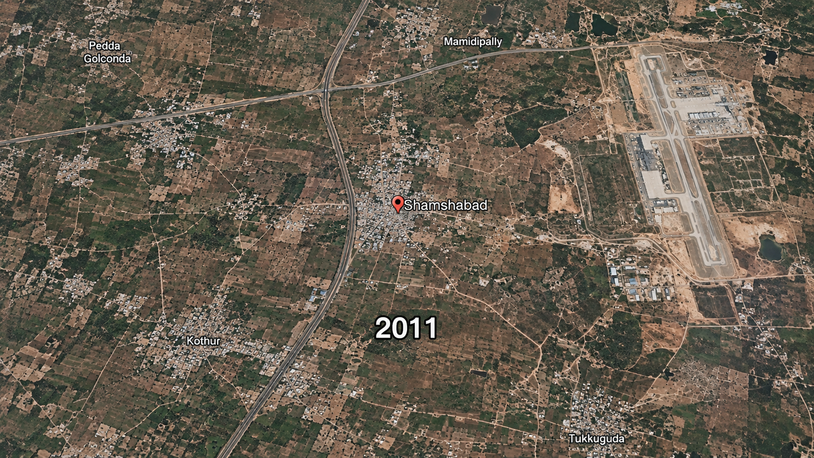 Satellite view of Shamshabad in 2011