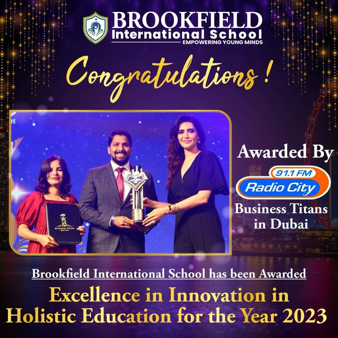 Award: Excellence in Innovation in Holistic Education, Radio City 91.1 FM 2023